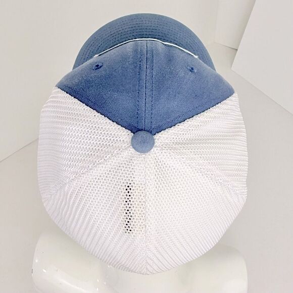 Columbia Blue Canvas White Mesh Tree Flag FlexFit Trucker Hat - Picture 10 of 16